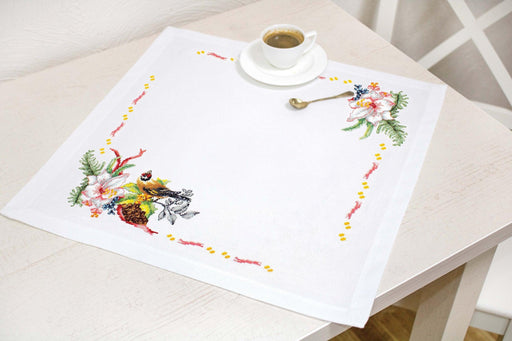 Table Topper - Cross Stitch Kit Table Cloth, FM027 Tablecloth Kits - HobbyJobby