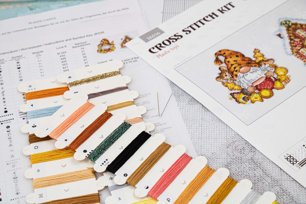 Toys Cross Stitch Kits - The Gnom & The House, JK036 Cross Stitch Toys - HobbyJobby